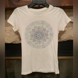 AEROPOSTALE WHITE SHORT SLEEVE FORM FITTING T-SHIRT